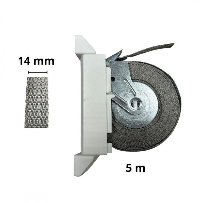 Recogedor abatible con cinta de 14 mm - 5 metros