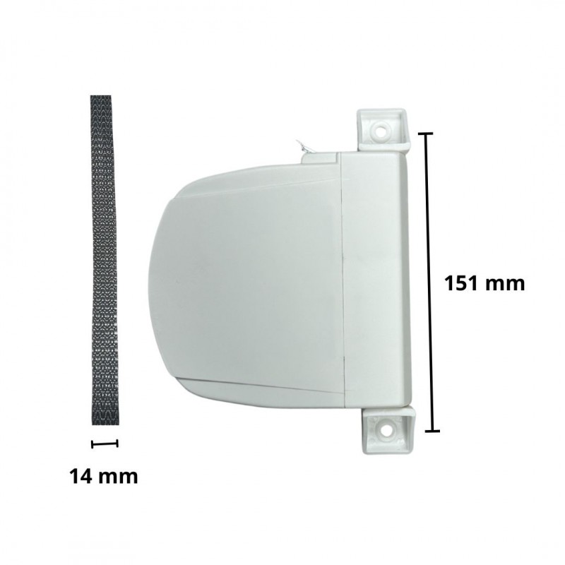 Recogedor abatible con cinta de 14 mm - 5 metros